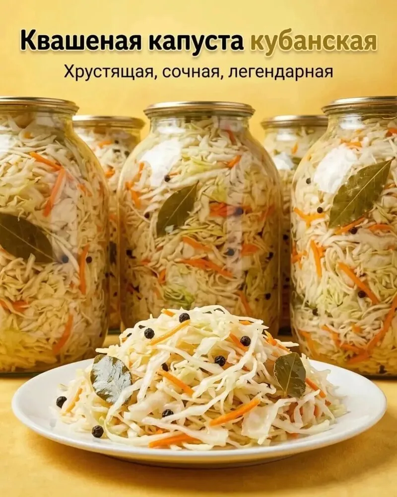 🥬  Квашеная капуста кубанская (мамина)