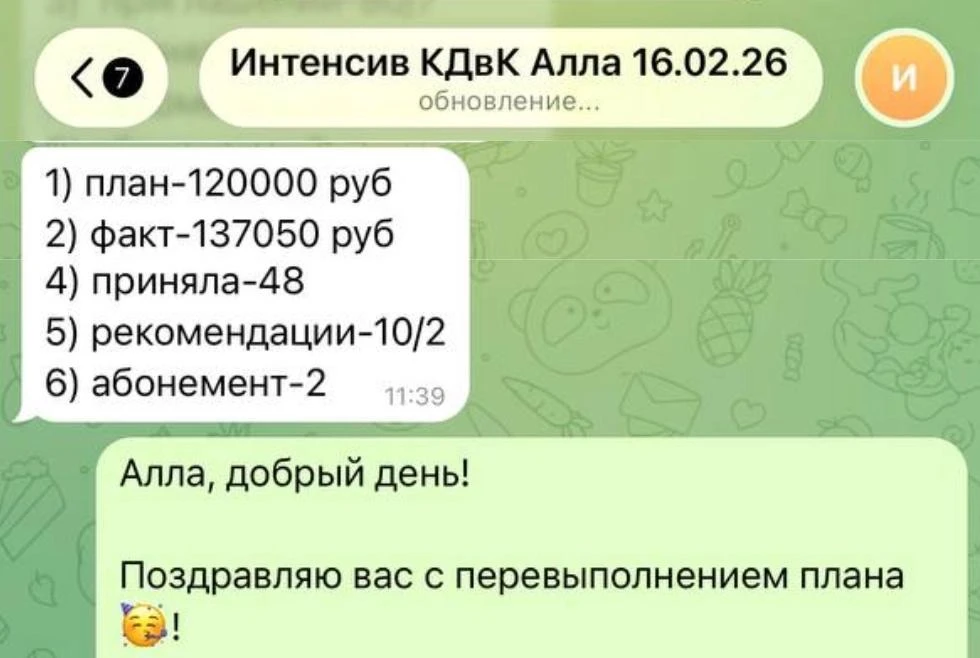 15 лет в косметологии и доход 40 тысяч

Алла открывает запись на новую неделю - там одно имя. И перв