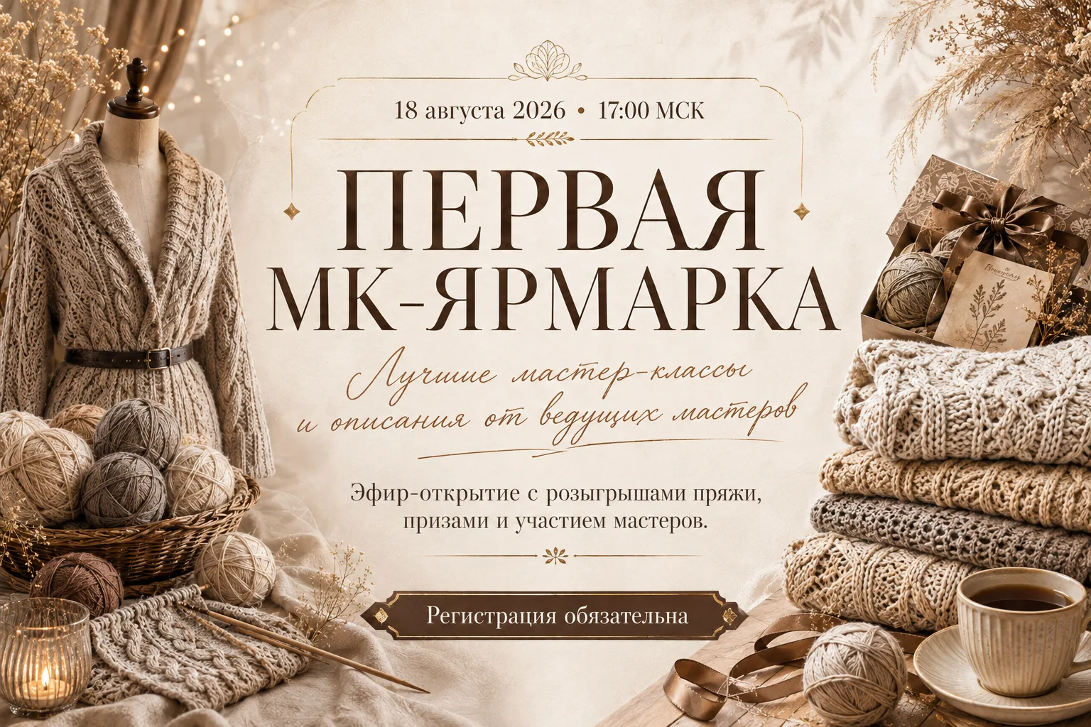 18 августа🔥 пройдёт Первая МК-Ярмарка мастеров вязания🔥 Я участвую и приглашаю Вас!