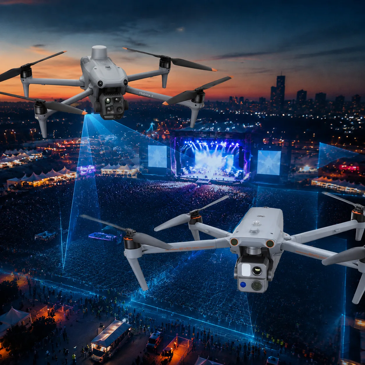 🚁 Дроны DJI и Autel для безопасности мероприятий: как технологии защищают фестивали и концерты 🛡

