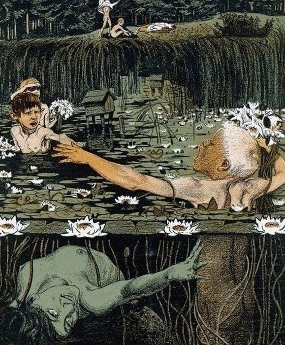 «Русалка спасает тонущего мальчика», 1898.
