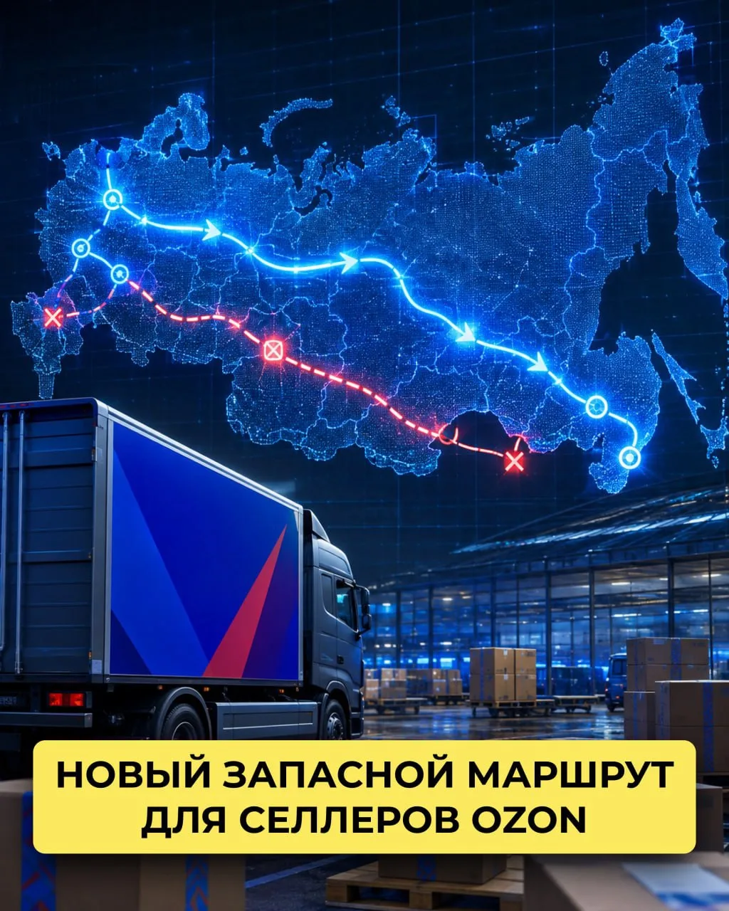 Ozon предлагает селлерам новый маршрут через Казахстан📍