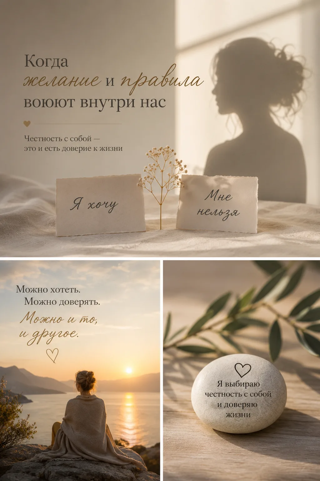 Когда желание и правила воюют внутри нас (терапевтический пост с практикой внутри)