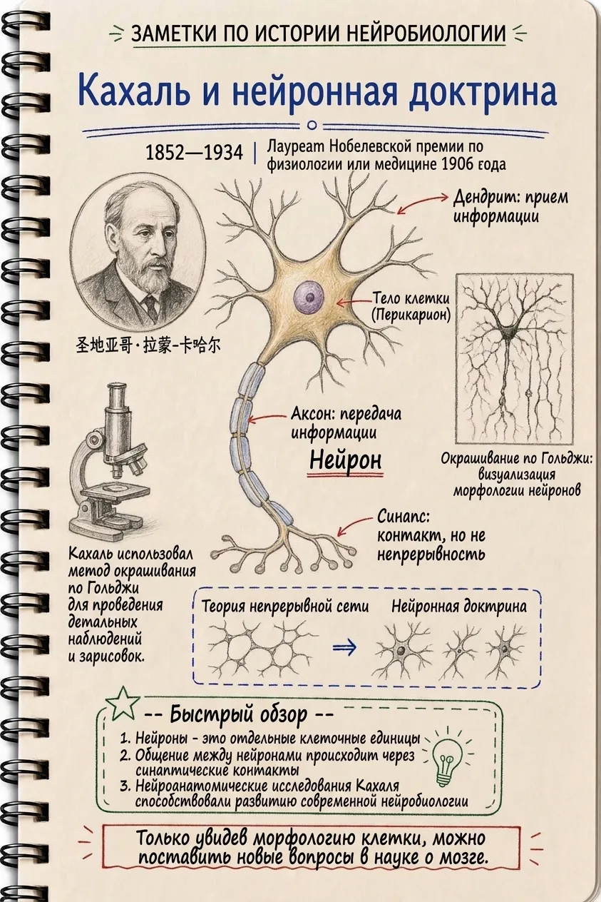 Кахаль. Открытие обособленного мира нейронов.