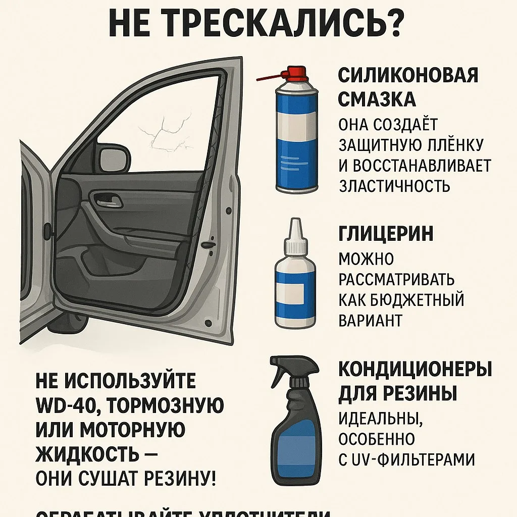 что делать, чтобы резинки не трескались?  

дверные резиновые уплотнители страдают как от жары, так 