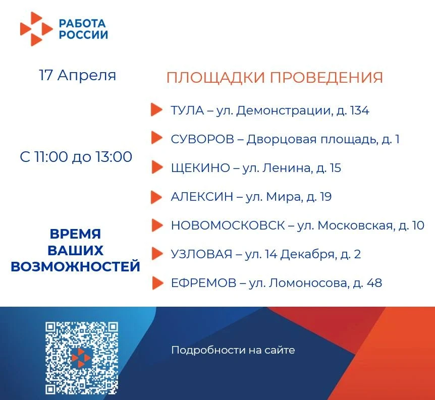 📢 Кадровый центр «Работа Росси» приглашает жителей Тульской области на Всероссийскую я...