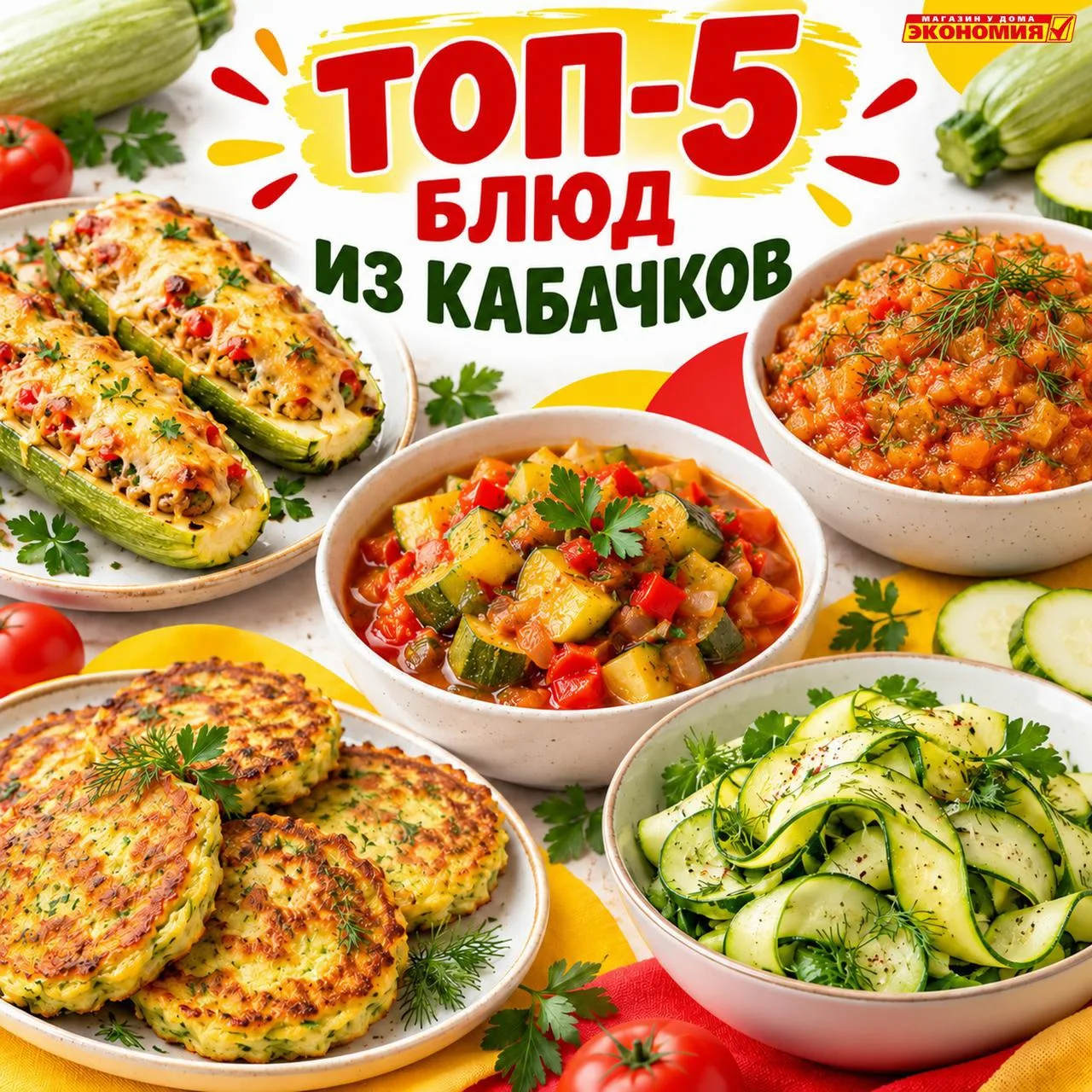 Осенью кабачков много — самое время готовить из них что-нибудь вкусное! 🍂