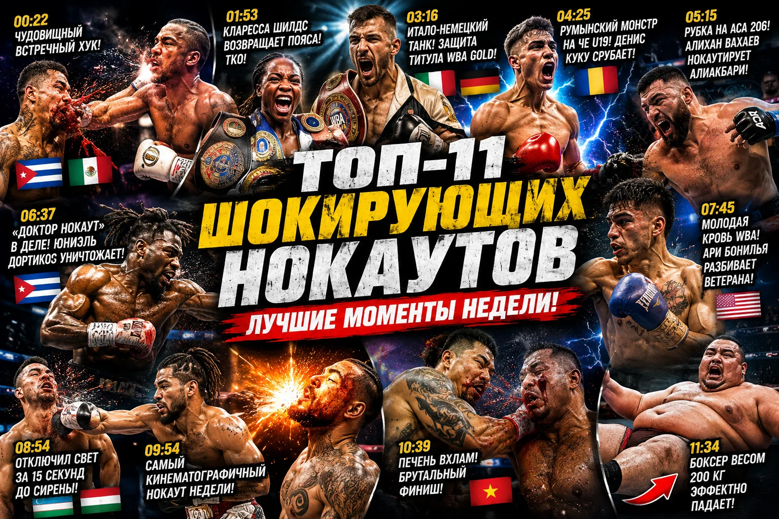 💥 В этом выпуске мы собрали самые брутальные, жестокие и неожиданные нокауты из мира п...