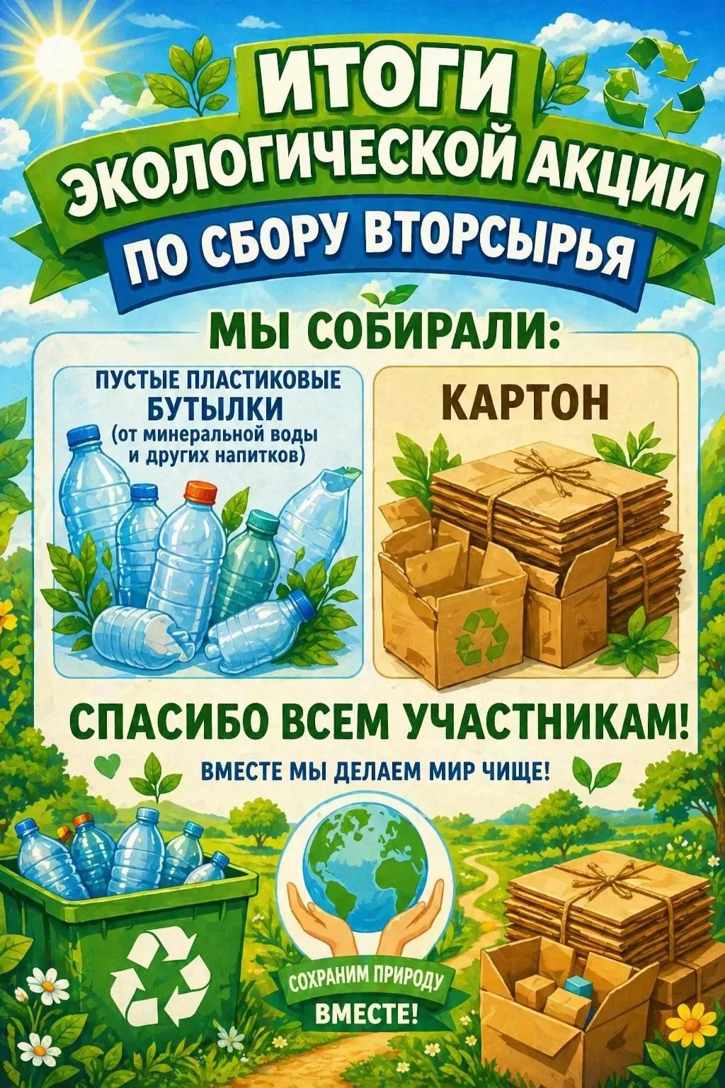 🌿 Итоги 2 этапа экологической акции подведены! 🌿

В нашем детском саду завершился сбор вторсырья —