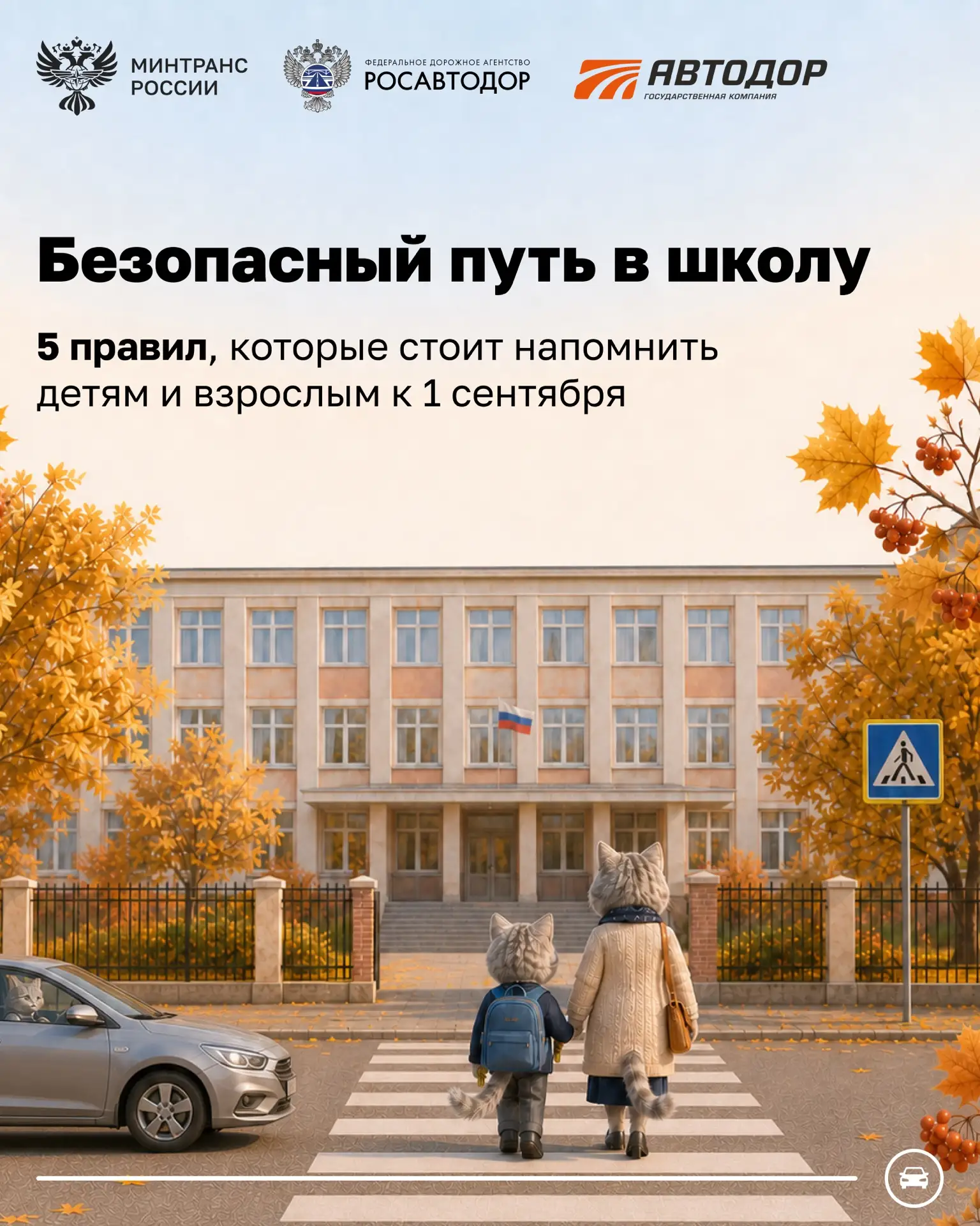 🍁1 сентября дети идут в школу, а это значит, что на дорогах становится больше юных пеш...