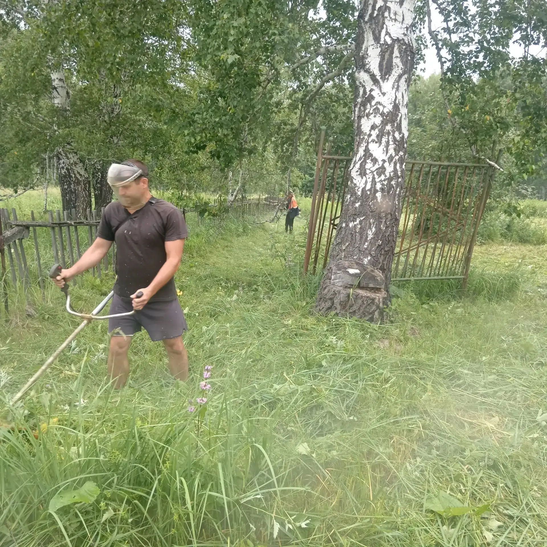 Провели субботник в д. Любаровка по обкосу кладбища.