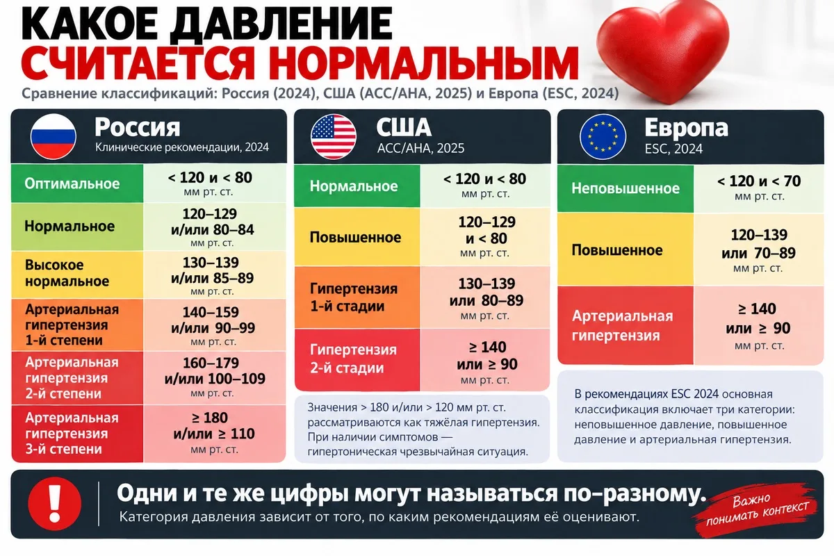 Статья разбирает путаницу с цифрами давления: почему 120/80 — не единственная норма, а ...