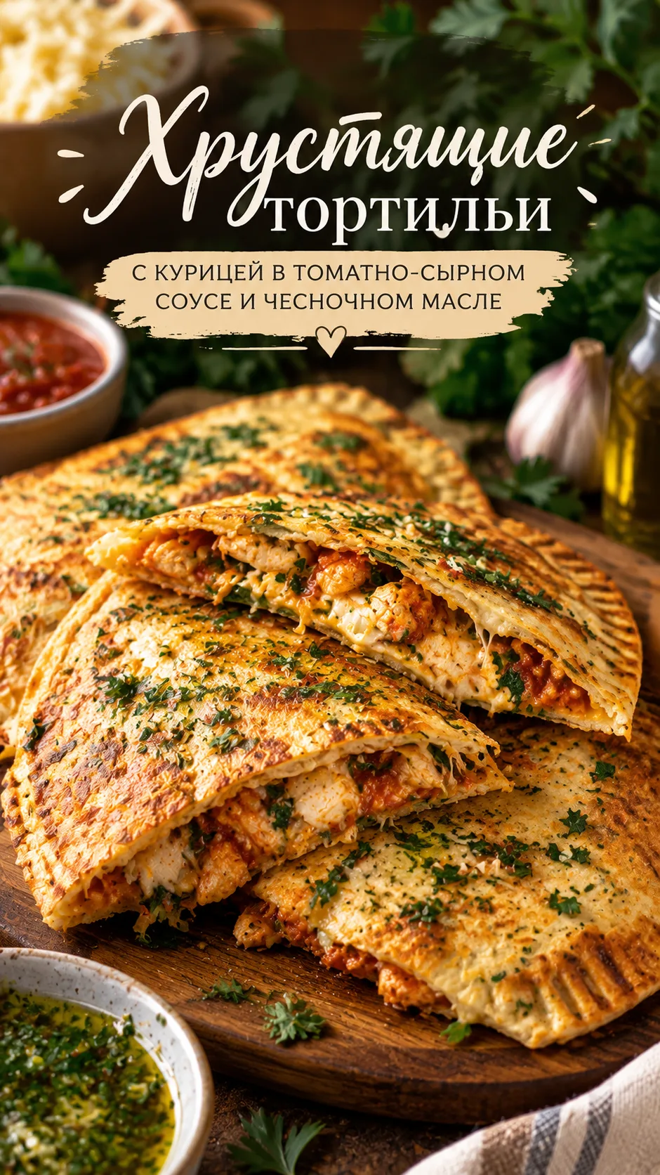 🔥 ХРУСТЯЩИЕ ТОРТИЛЬИ С КУРИЦЕЙ В ТОМАТНО-СЫРНОМ СОУСЕ И ЧЕСНОЧНОМ МАСЛЕ