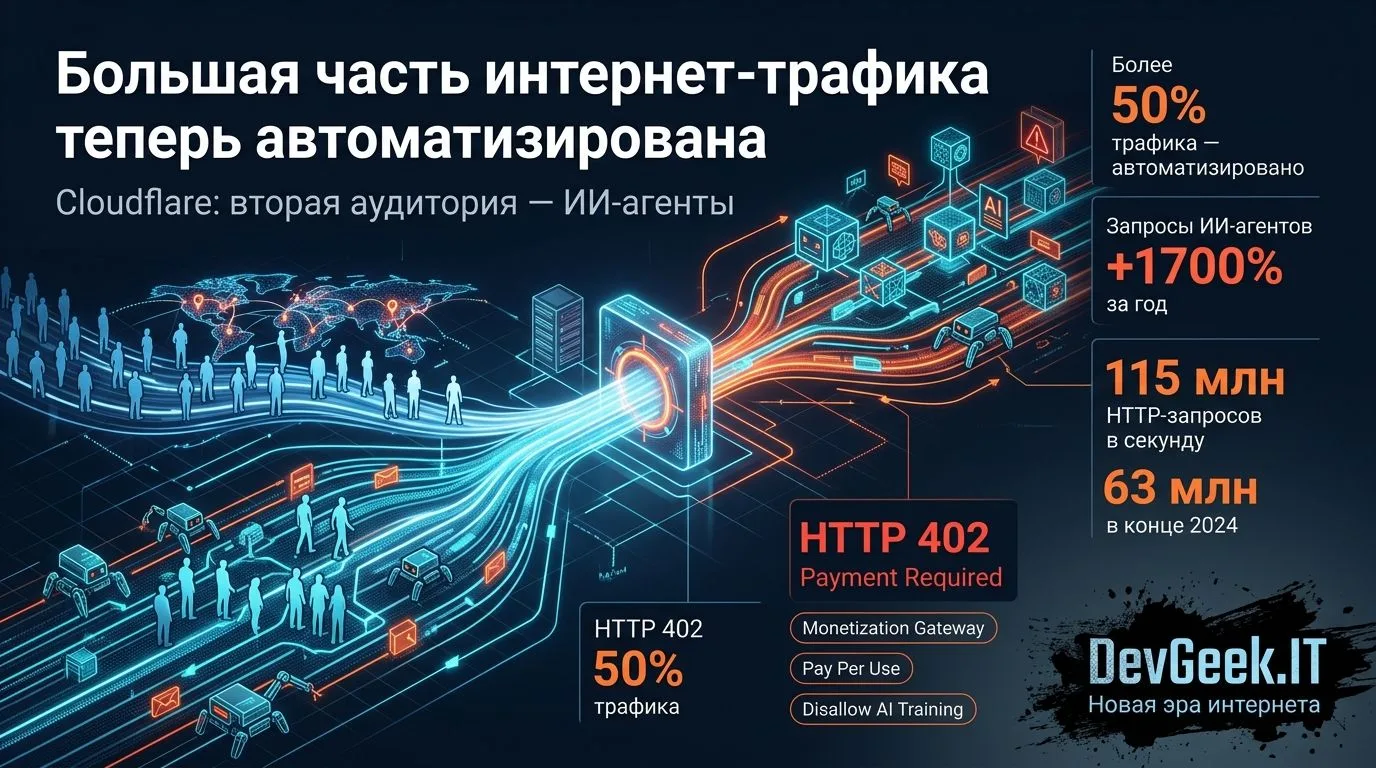 Cloudflare сообщает, что большая часть интернет-трафика теперь автоматизирована