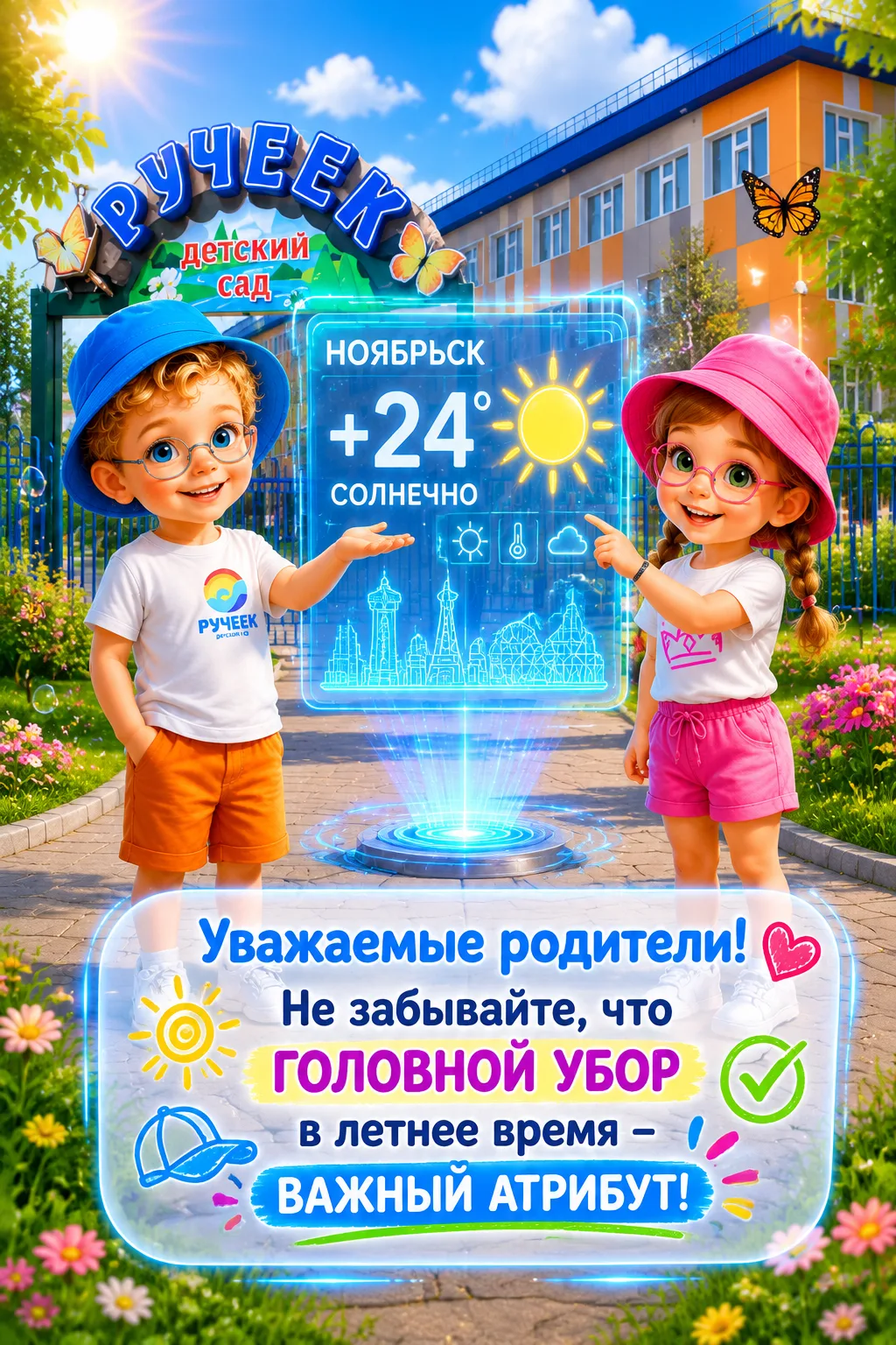 ☀️ Жара в самом разгаре! Не забывайте о главном правиле этого сезона – всегда носите головной убор! 
