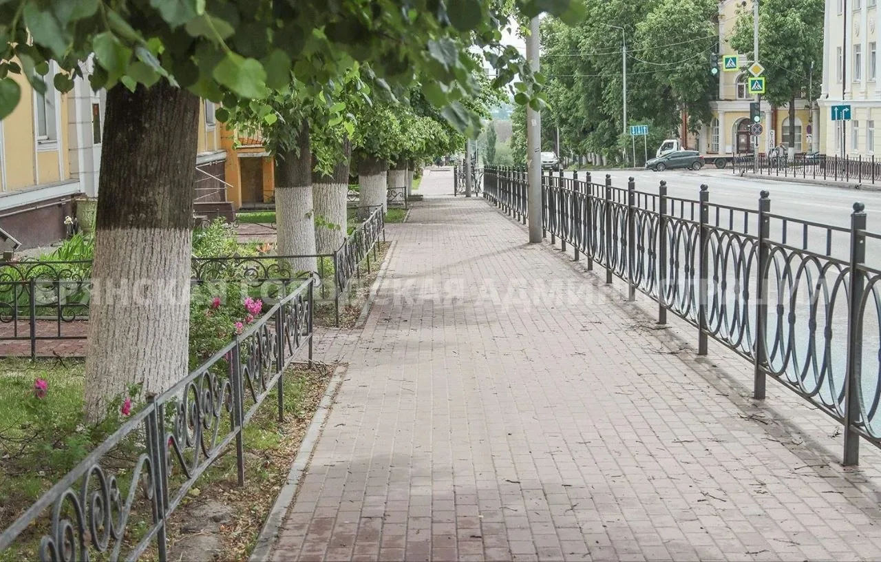 На улице Горького в Брянске устанавливают чёрные ажурные ограждения  Подрядчик «Брянскавтодор» завер