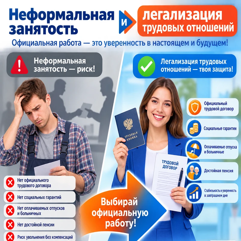 ‼ Неформальная занятость — это трудовые отношения без официального оформления: без труд...