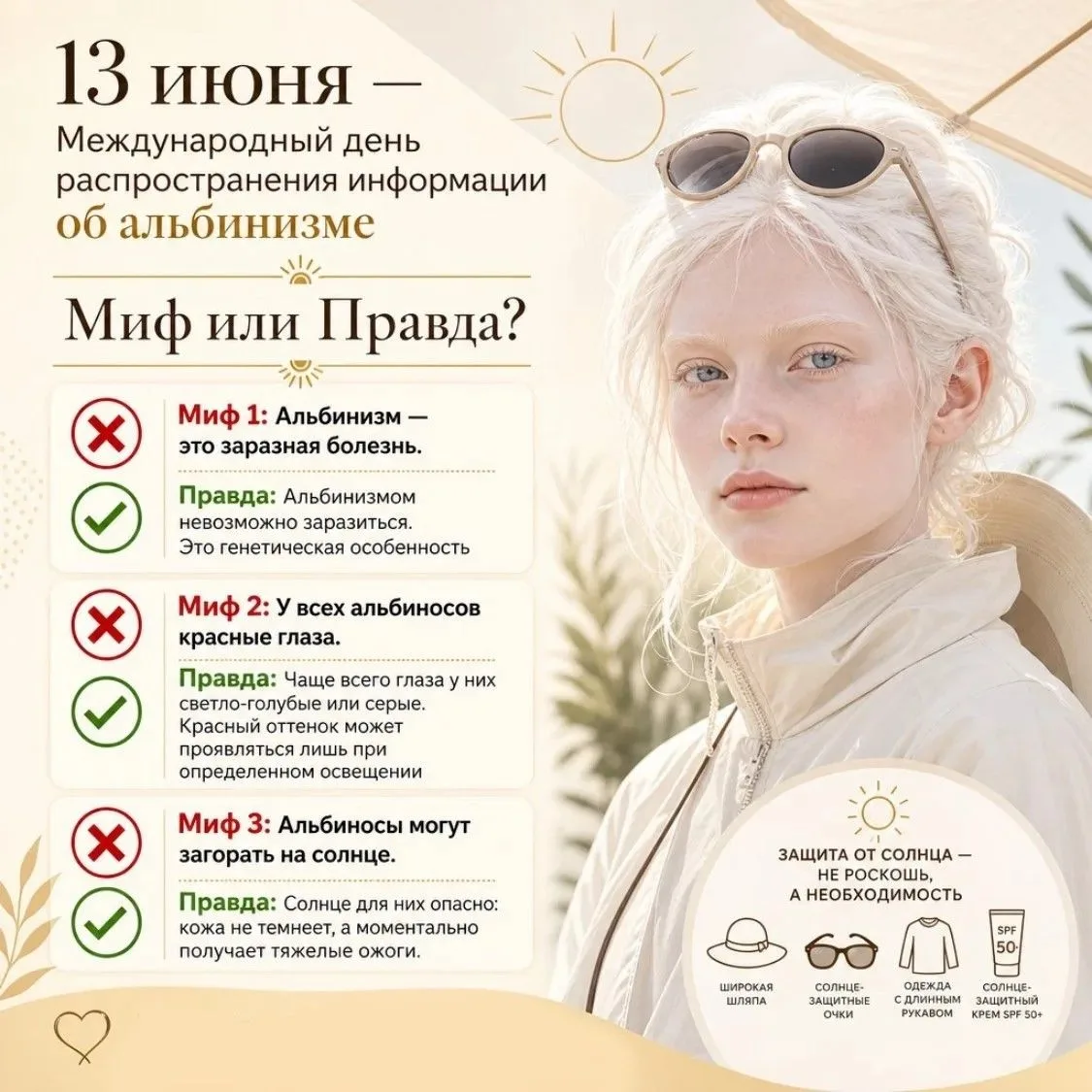 🤍13 июня - Международный день распространения информации об альбинизме

Альбинизм - это редкое гене