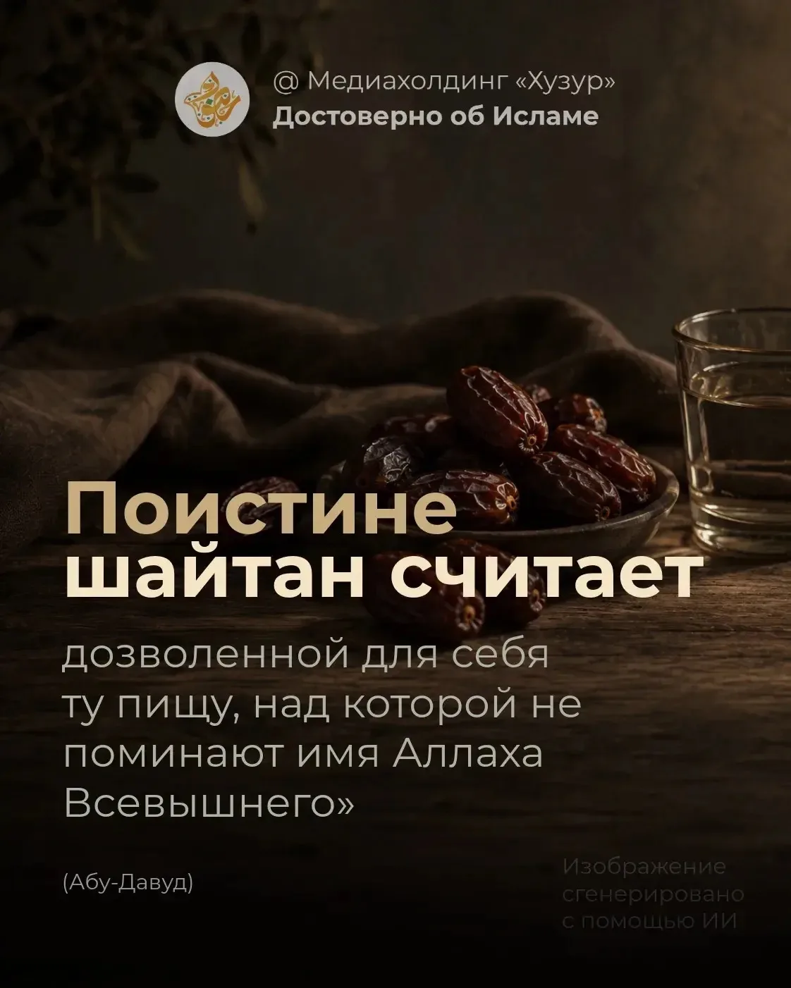 «Однажды в присутствии посланника Аллаха ﷺ один человек приступил к еде, не сказав «Бисмиллях». 

Он