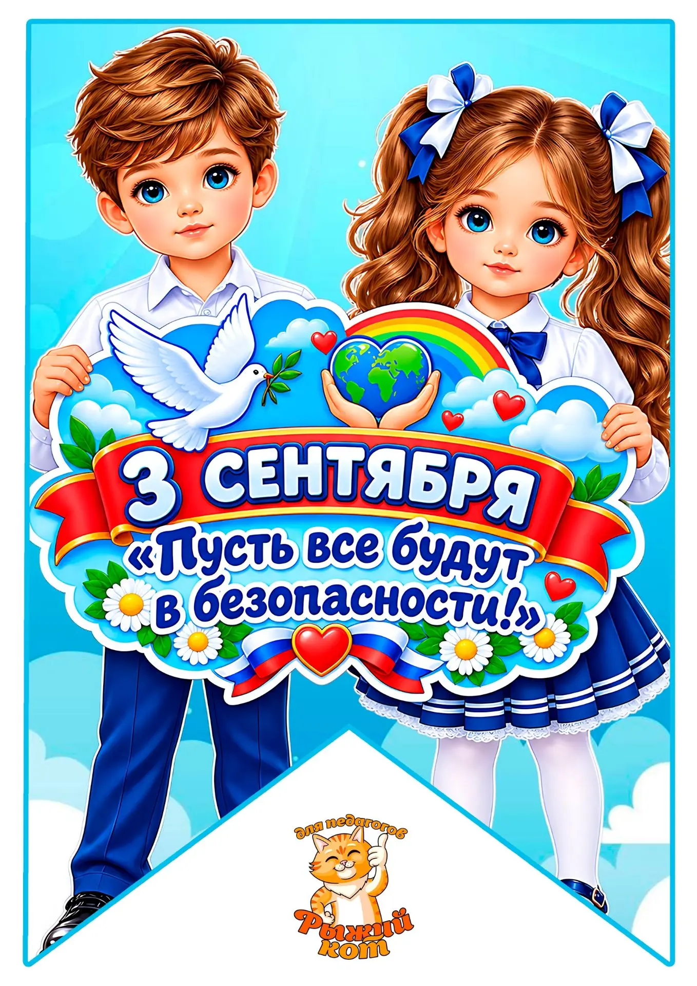 ❤БЕСПЛАТНО❤флажки для оформления к 3 сентября