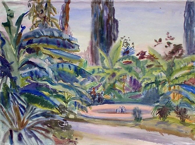 👆 Александра Петрова. Крым. Ботанический сад. 1951. Бумага, акварель. 30,5 х 41. Госуд...