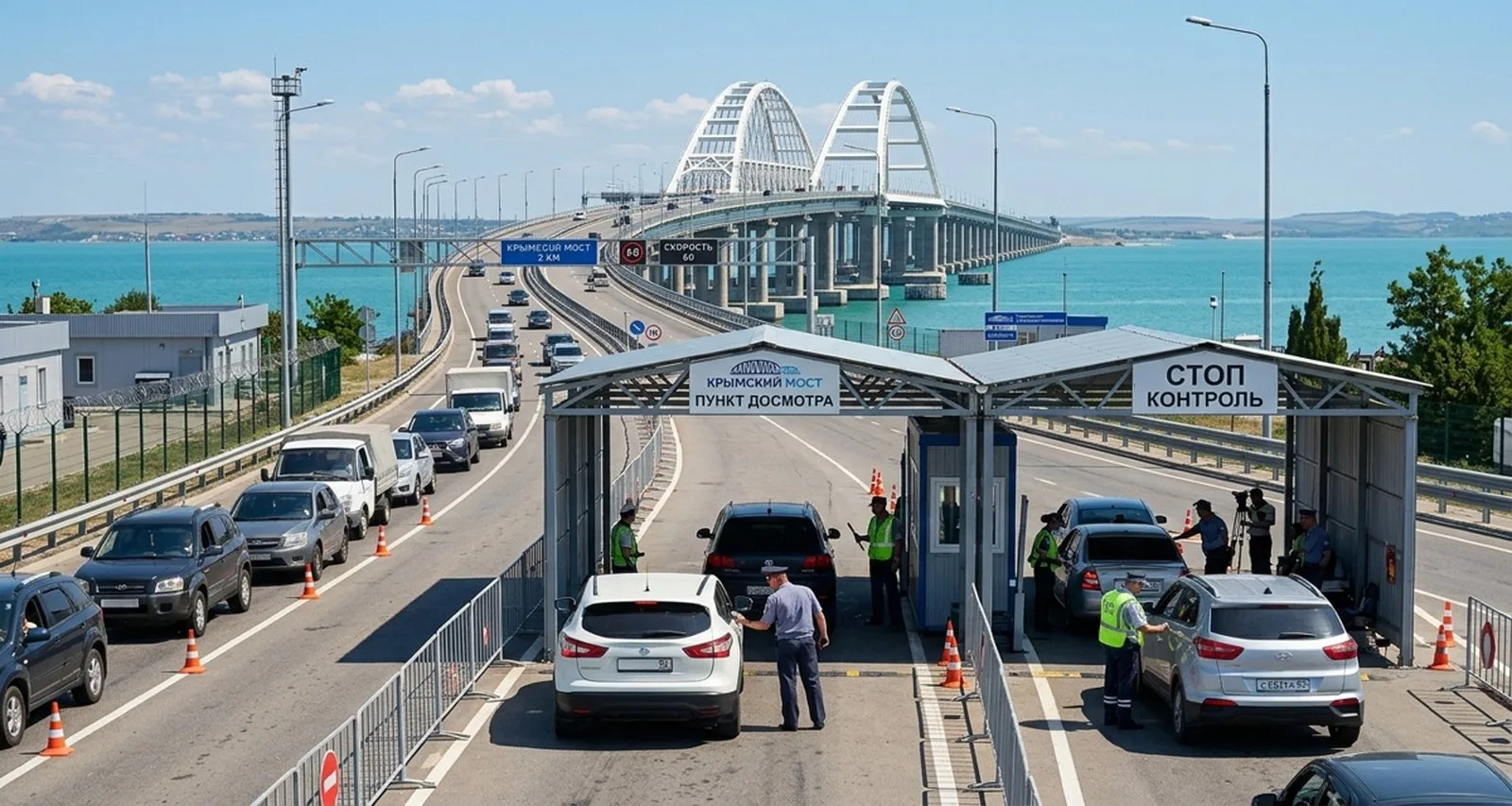 Крымский мост закрыли: 330 машин в очереди со стороны Керчи: ситуация с бензином в Крым...