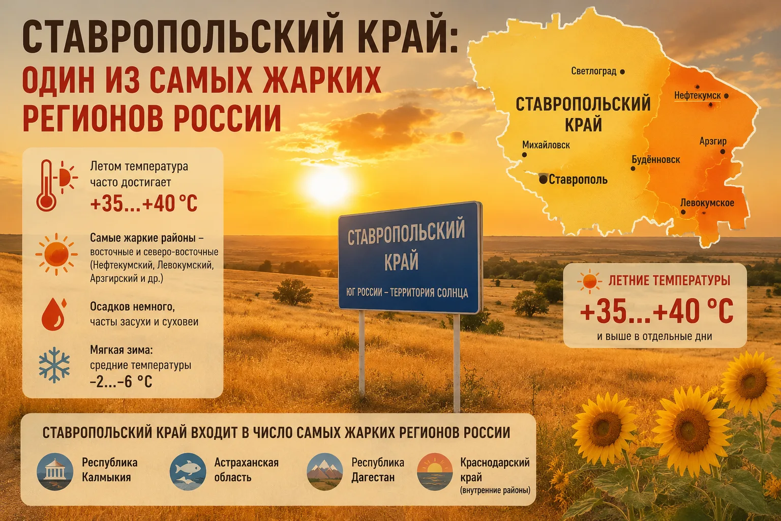 Ставропольский край: один из самых жарких регионов России