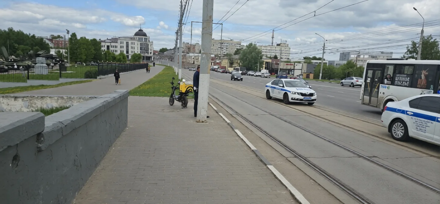 🤬🚔Пьяный курьер…  📍Тула. Было в субботу, на ул. Октябрьской. 43-летний мужчина не справился с управл