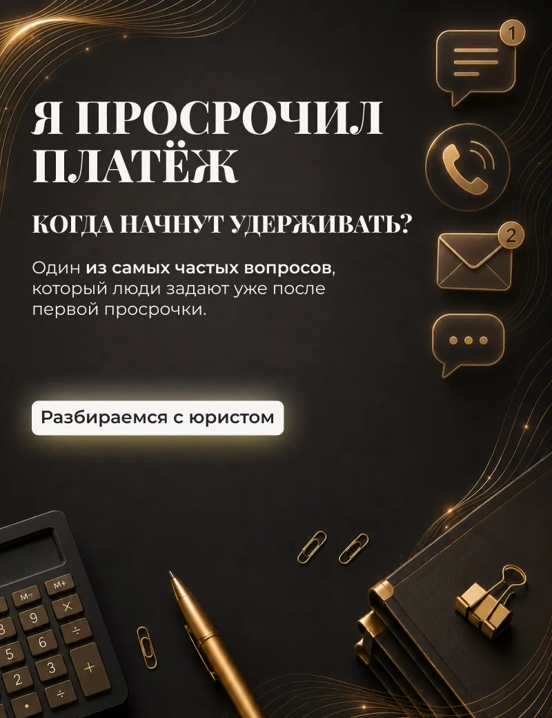 ⚠️ «Я просрочил платёж. Когда начнут удерживать?»

Один из самых частых вопросов, который люди задаю