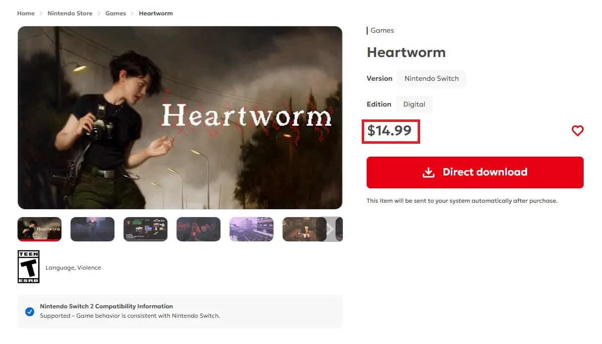 На Switch, Switch 2 и других консолях вышла Heartworm — психологический хоррор на выжив...