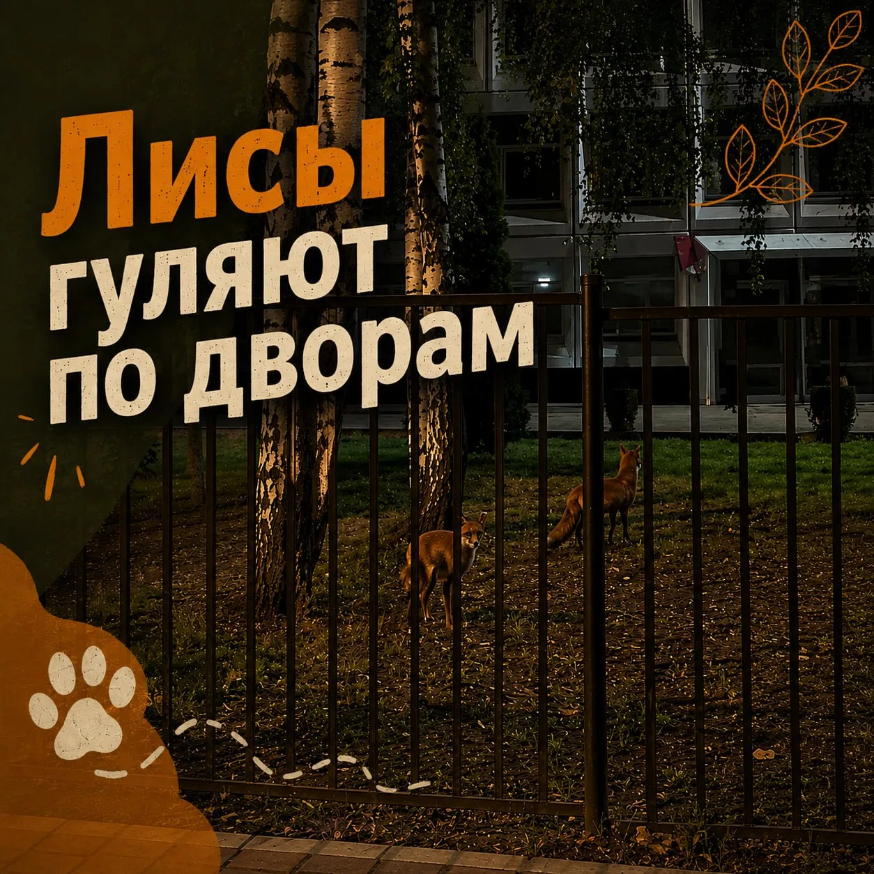 Лиса с двумя лисятами всё чаще заглядывает в гости к жителям Крылатского 🦊
