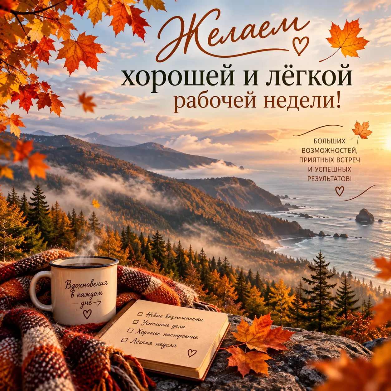 Пусть этот понедельник начнётся не с будильника, а с лёгкого шороха под ногами — это ос...