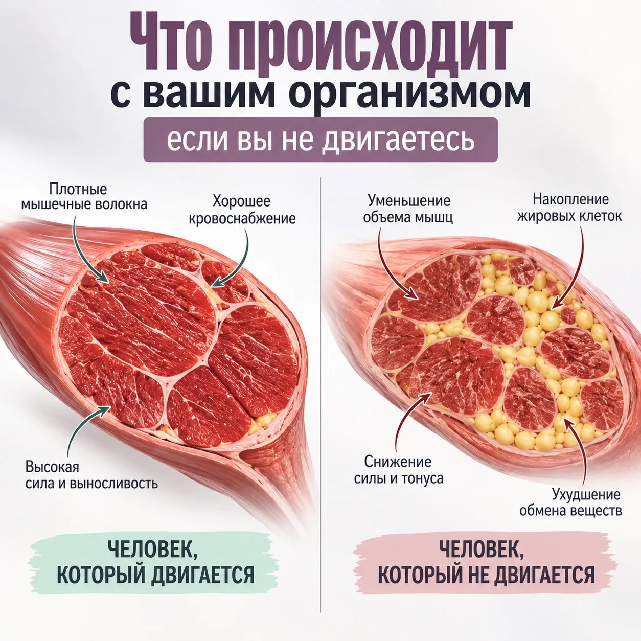 Что происходит с вашим организмом если вы не двигаетесь?