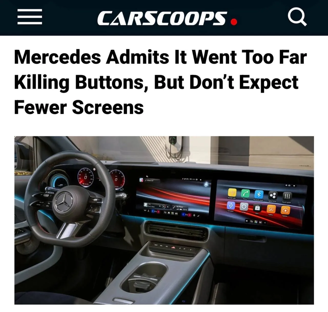 Mercedes признал, что слегка переборщил с сенсорными экранами. В компании заявили, что ...