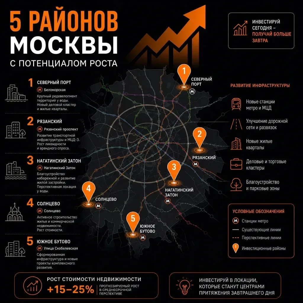 5 районов Москвы, где ещё есть потенциал роста у метро