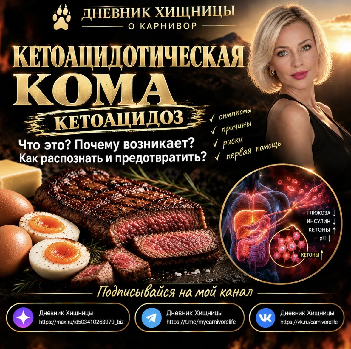 КЕТОАЦИДОЗ НА КАРНИВОРЕ: СТОИТ ЛИ ЕГО БОЯТЬСЯ? И ГДЕ ГРАНИЦА МЕЖДУ НОРМАЛЬНЫМ КЕТОЗОМ, ...