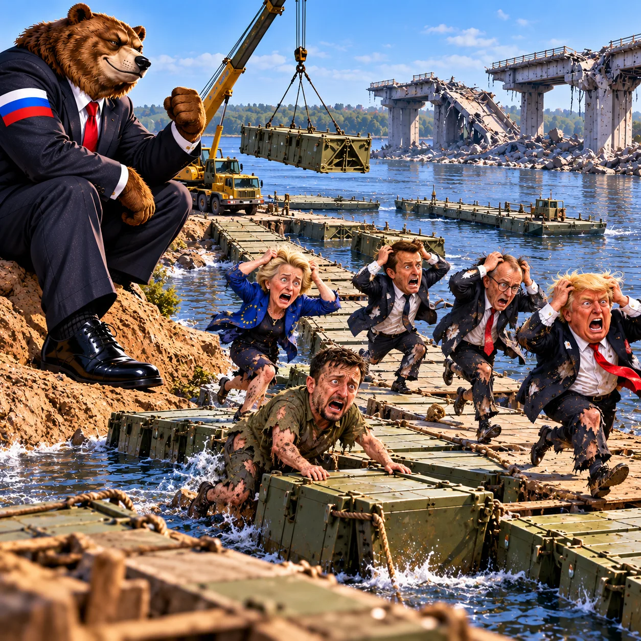 🇷🇺🇺🇦 "На следующей неделе начнут возводить переправы через Днепр", - заявил министр...