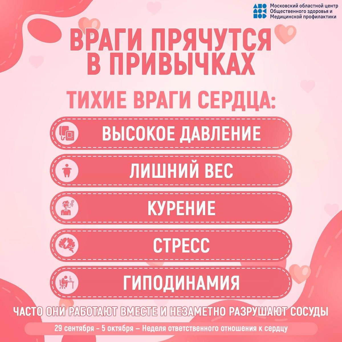 ❤️ 29 СЕНТЯБРЯ – 5 ОКТЯБРЯ — НЕДЕЛЯ ОТВЕТСТВЕННОГО ОТНОШЕНИЯ К СЕРДЦУ