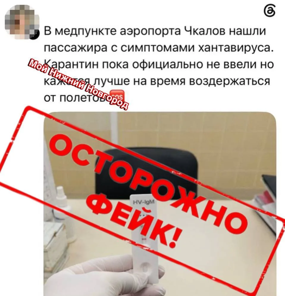 Роспотребнадзор назвал фейком информацию о случае хантавируса в нижегородском аэропорту   Ожидаемый 