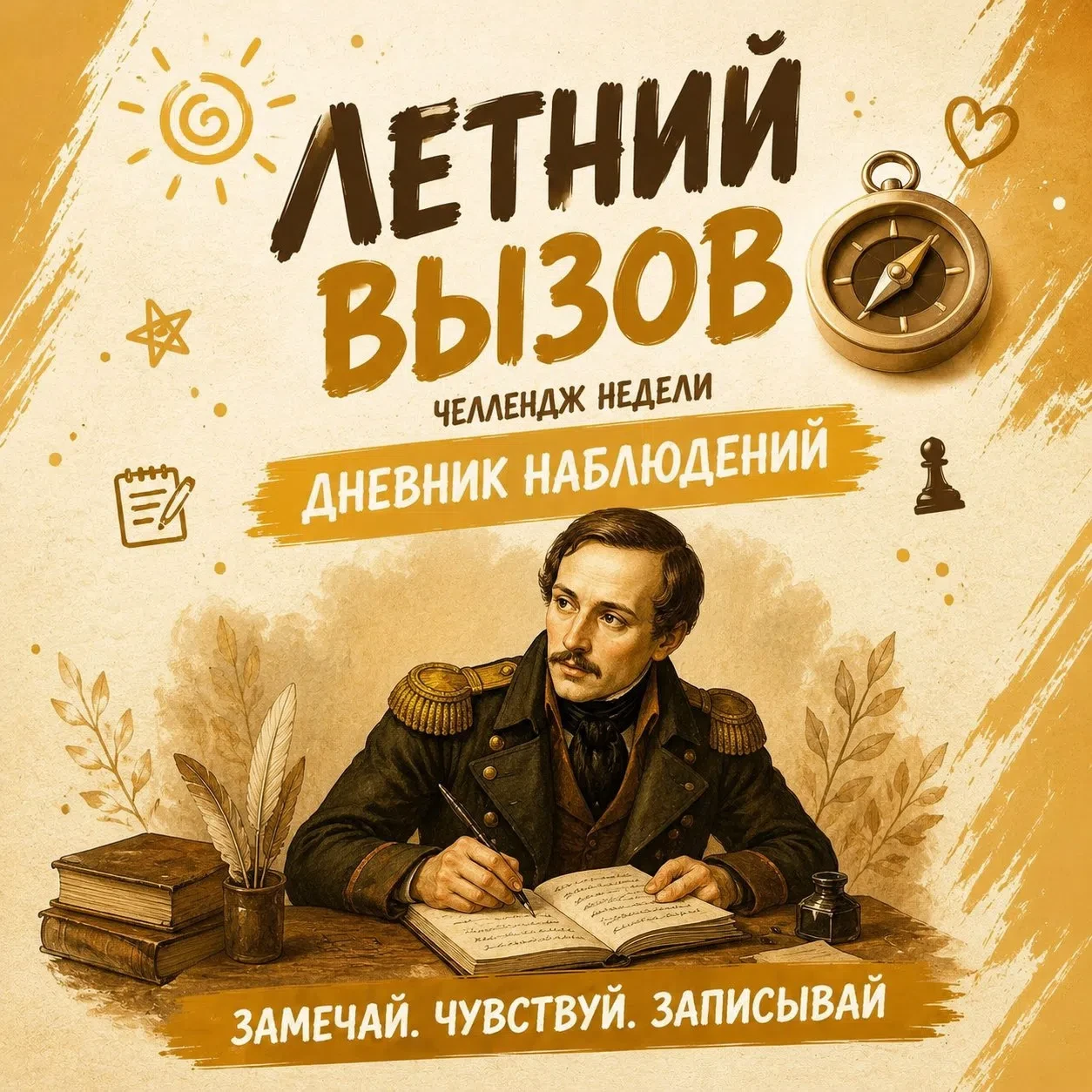 Летний вызов: развиваем навыки самоанализа и письма к Дню памяти М. Ю. Лермонтова
В нашей еженедельн