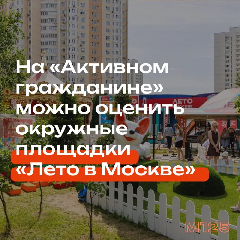 Окружные площадки проекта «Лето в Москве» от программы «Мой район» теперь можно оценить на «Активном