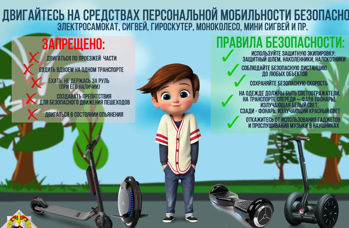 🚲 БЕЗОПАСНОСТЬ ДЕТЕЙ НА ВЕЛОСИПЕДАХ И СИМ

👶 Детям до 14 лет
Дорогу переходить только пешком и со 