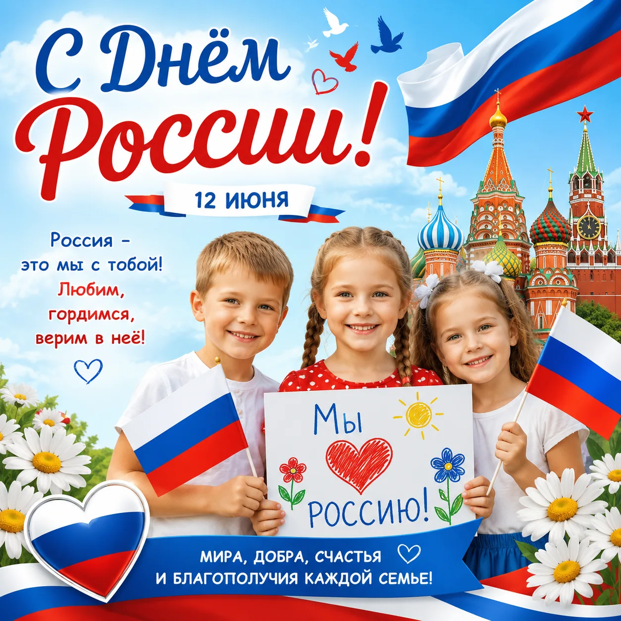 🇷🇺 С Днём России! 🇷🇺
12 июня наша страна отмечает важный государственный праздник — День России!