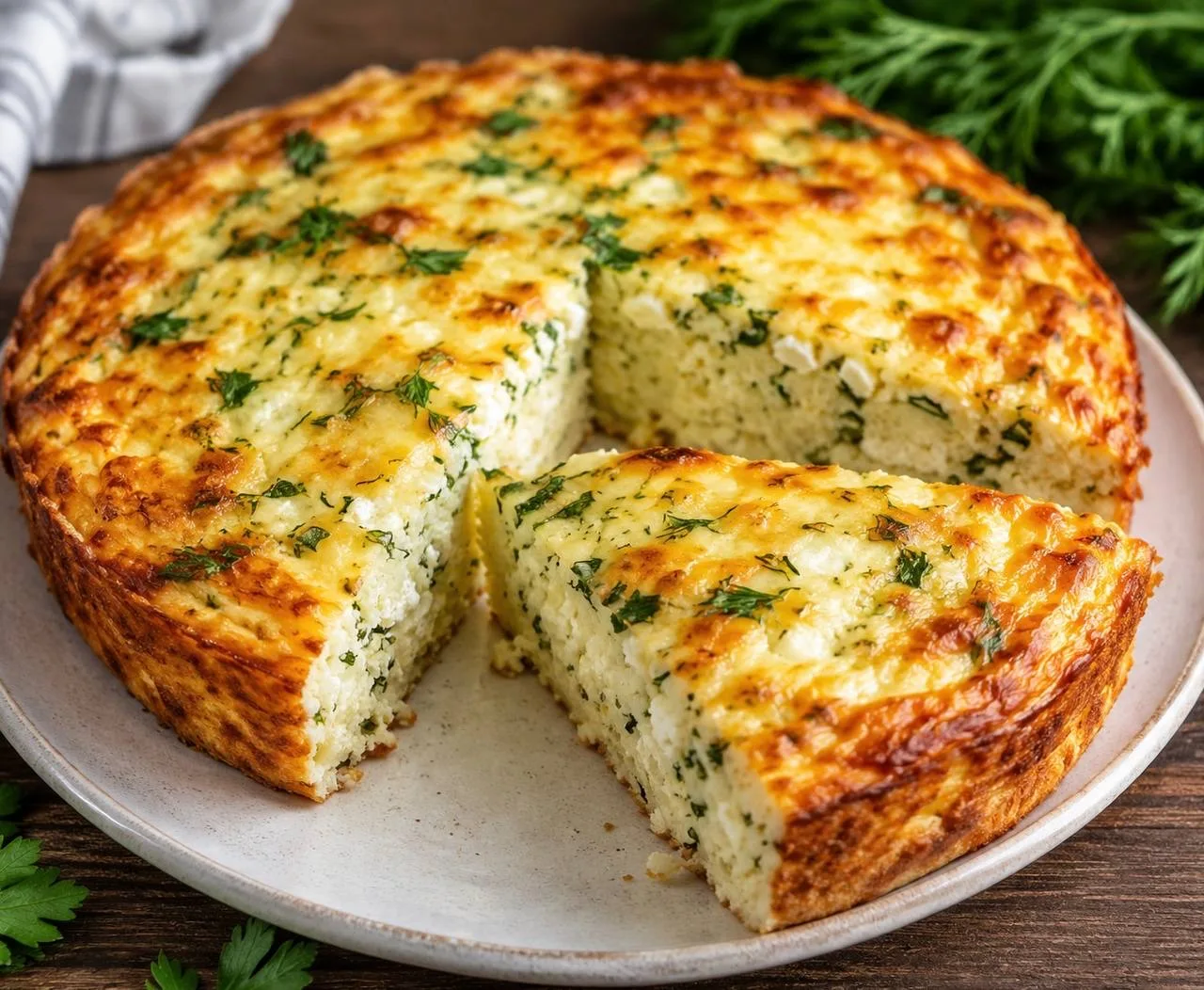Сырный пирог из творога.