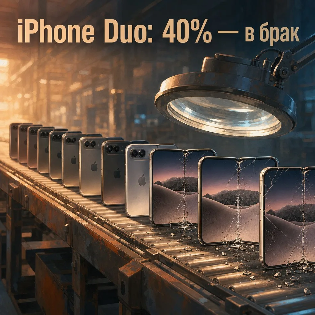 Складной iPhone Duo: 40% уходит в брак