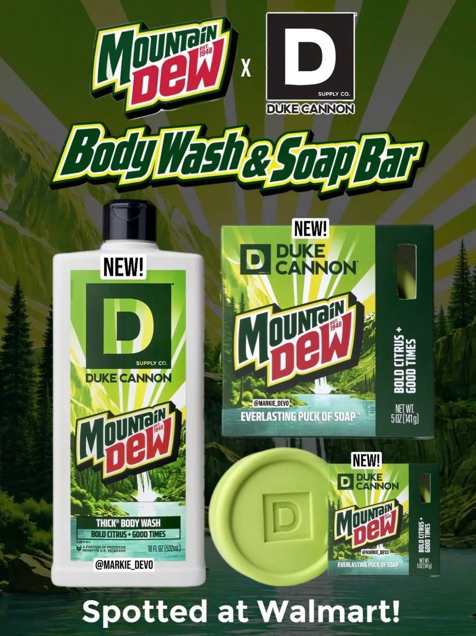 Легендарный Mountain Dew выкатил гель для душа и мыло в коллабе с Duke Cannon — купить ...