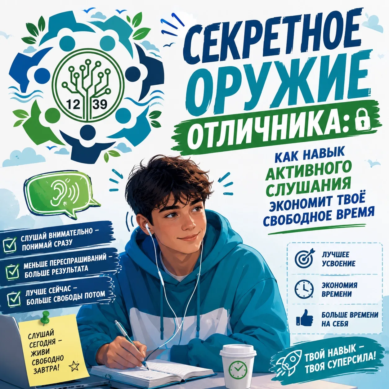 🎧 Секретное оружие отличника: Как навык активного слушания экономит твоё свободное время

Бывало ли