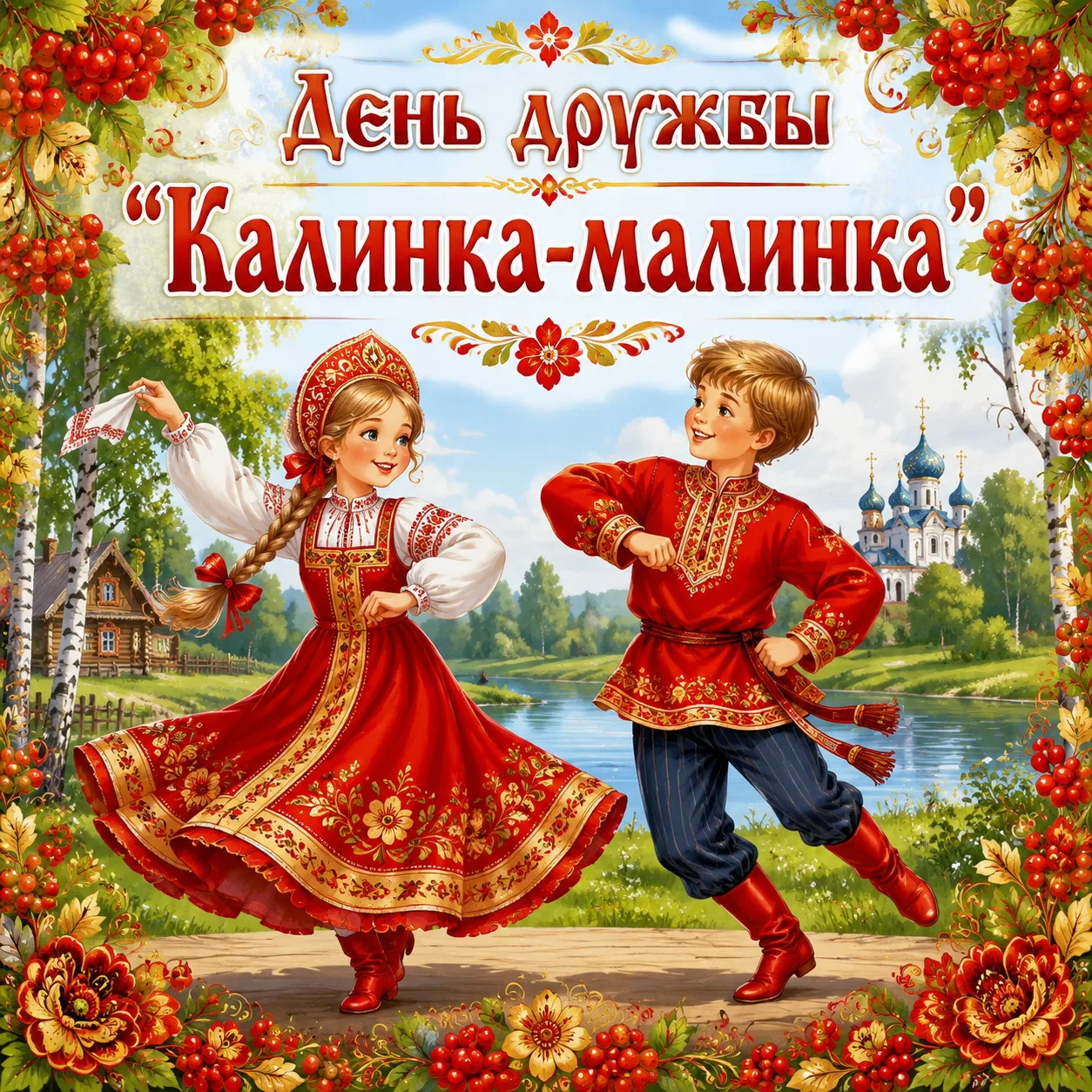 Сценарии игровой программы ко Дню дружбы и единения славян для детей “Калинка-малинка”
Цель программ