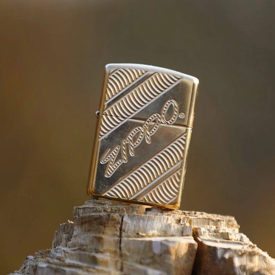 Zippo 29625 Armor, Zippo Coiled, High Polish Brass.