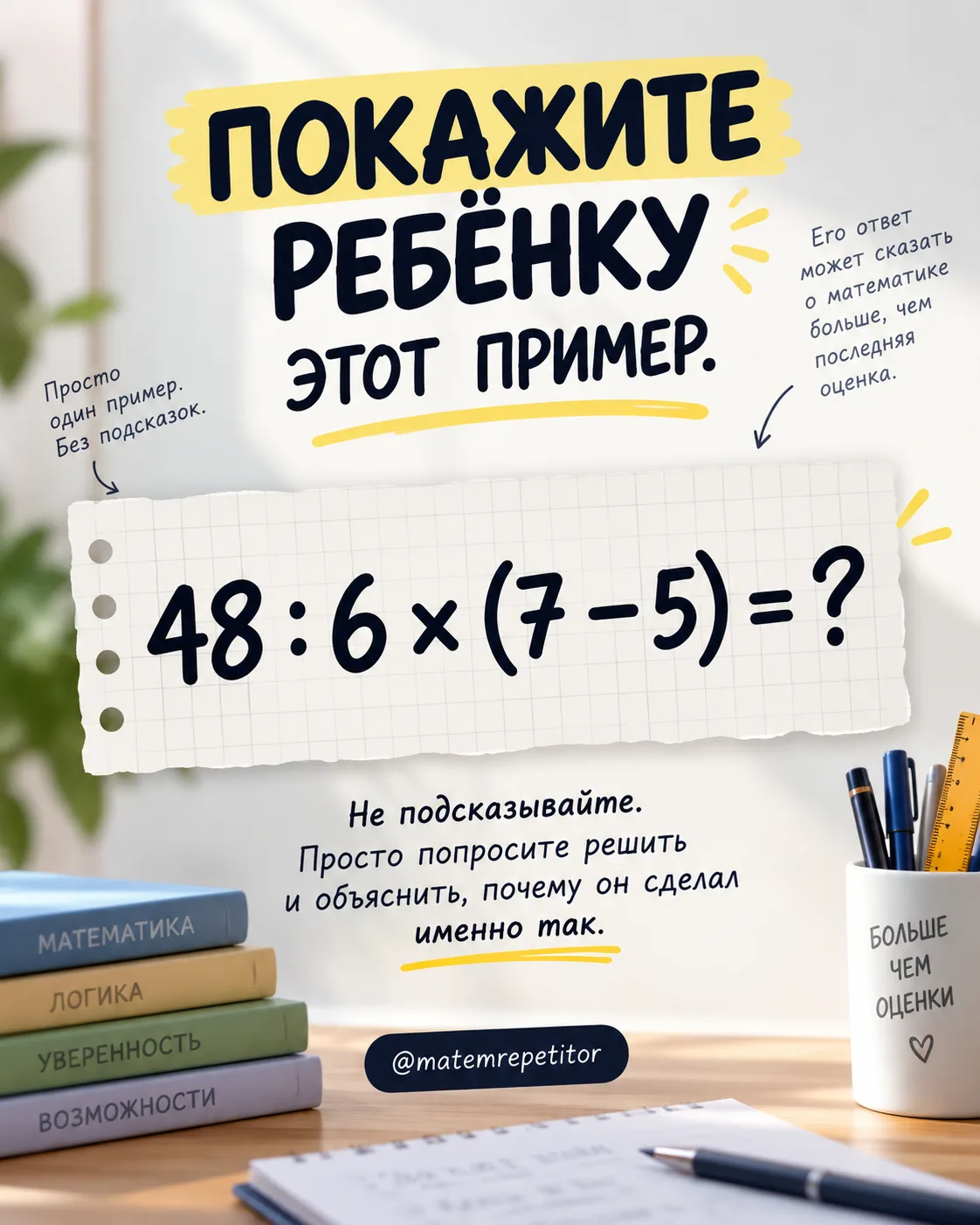 ПОКАЖИТЕ РЕБЁНКУ ЭТОТ ПРИМЕР.